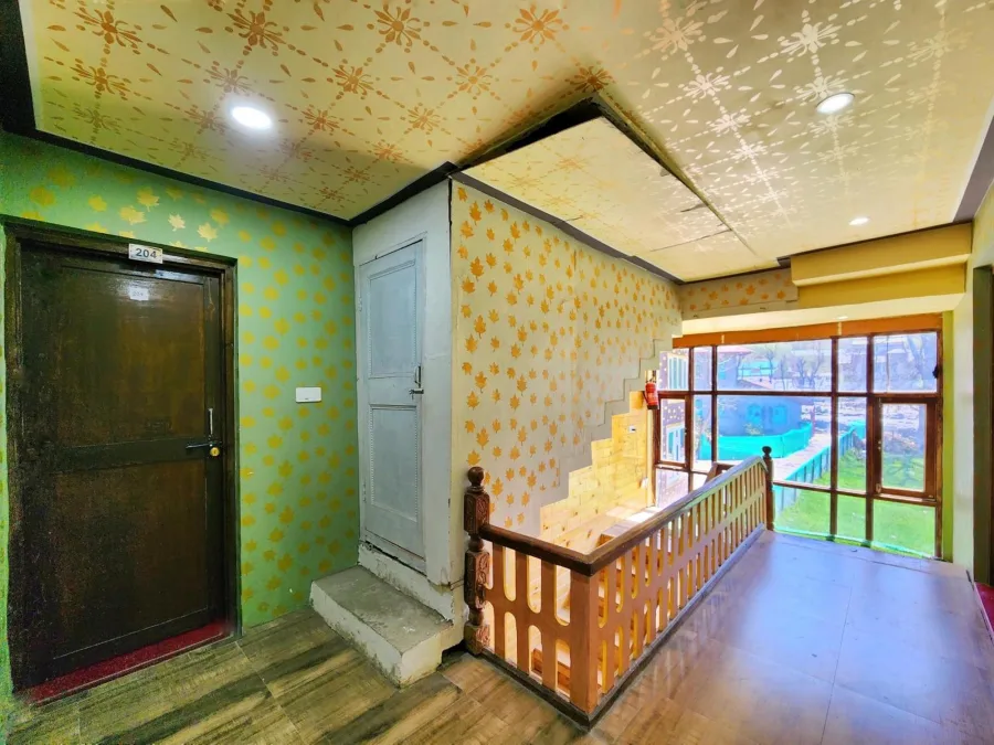 Stairway and corridor at Hotel Seven Pahalgam